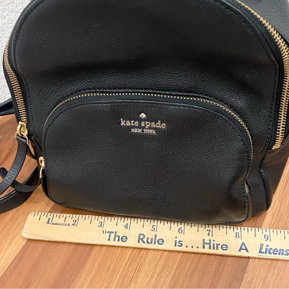 KATE SPADE Jackson Pebbled Leather Black Medium Backpack 9”X9”X4.5” - Picture 5 of 16
